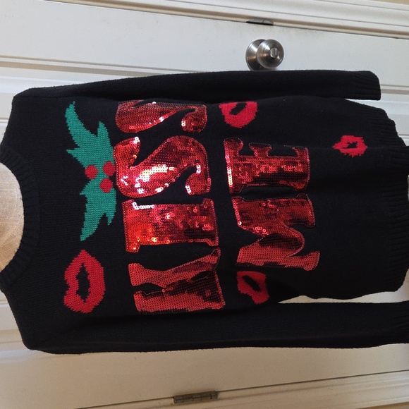 PacSun Sweaters - Kiss Me Sequin Mistletoe Christmas Sweater